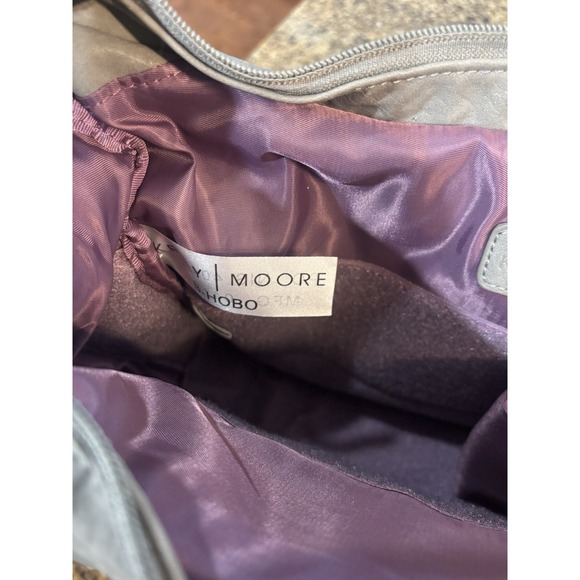 Kelly Moore Gray Leather‎ Medium Size Hobo Camera Shoulder  Purse - Picture 6 of 7